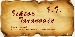 Viktor Taranović vizit kartica